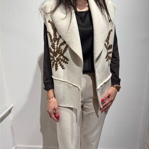 Elegant Cream and Brown Women's Vest